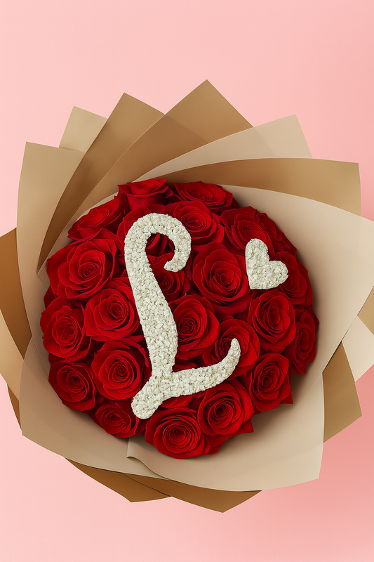 Love Letter – Personalized Bouquet with  25 Roses